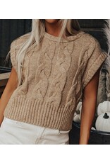 LATA Light French Beige Cap Sleeve Sweater