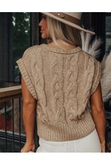 LATA Light French Beige Cap Sleeve Sweater