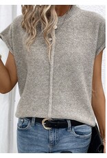 LATA Gray Center Seam S/S Sweater