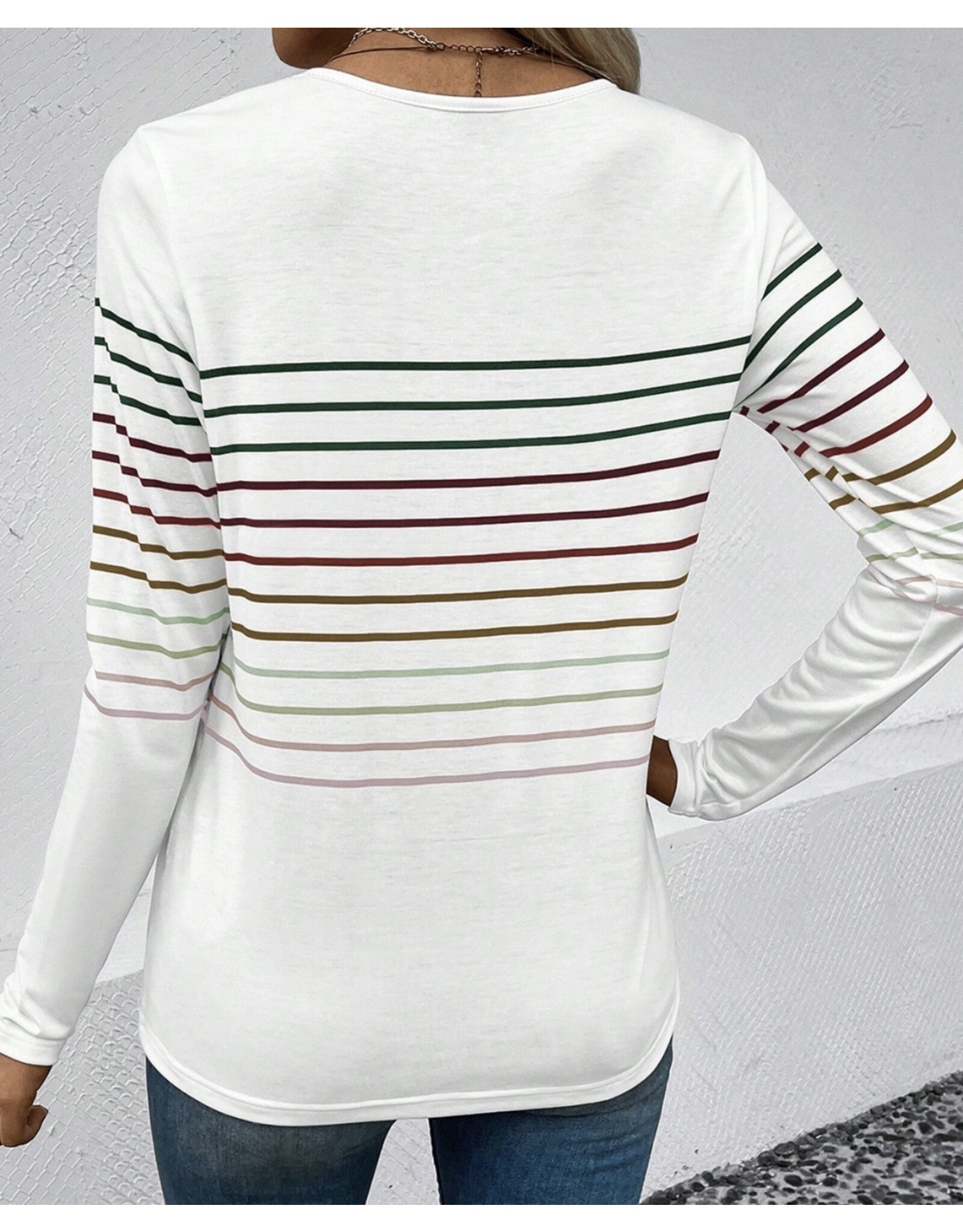 LATA Multicolor Stripe Long Sleeve Top