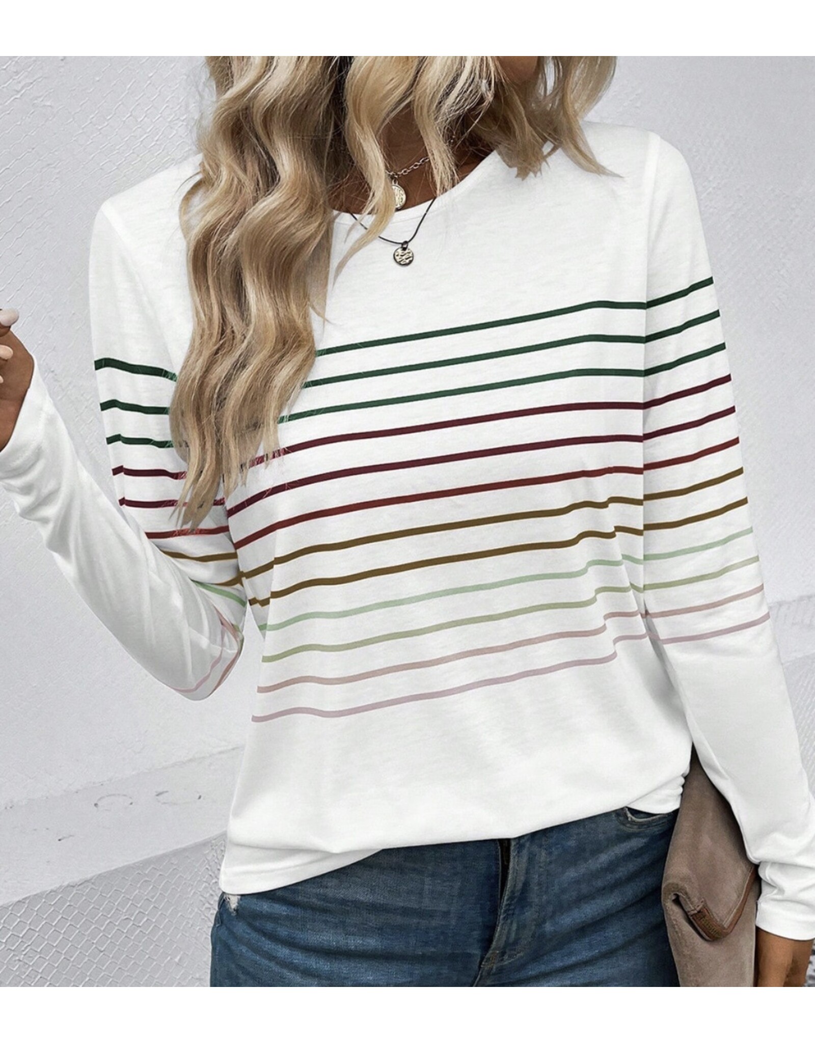 LATA Multicolor Stripe Long Sleeve Top