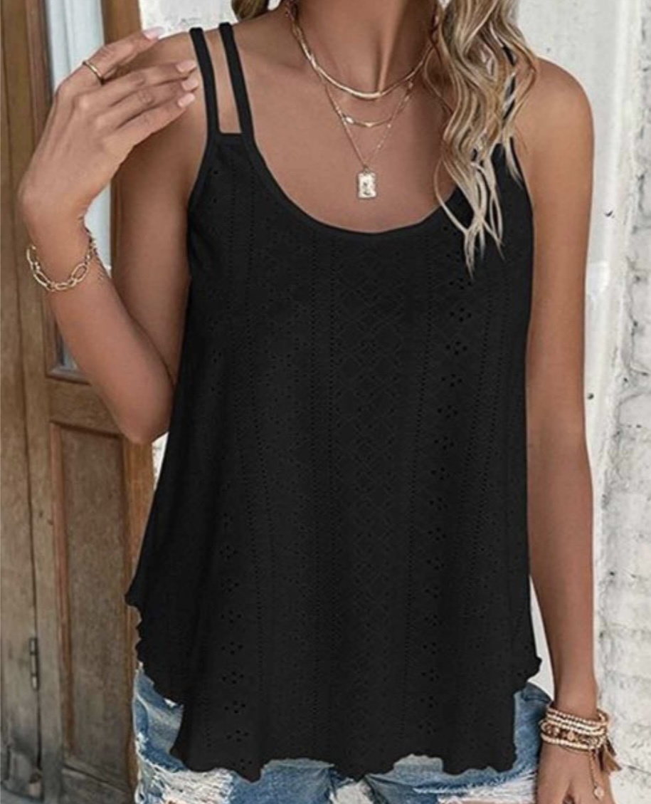 Eyelet Strappy Tank Top – Stay Classy Boutique