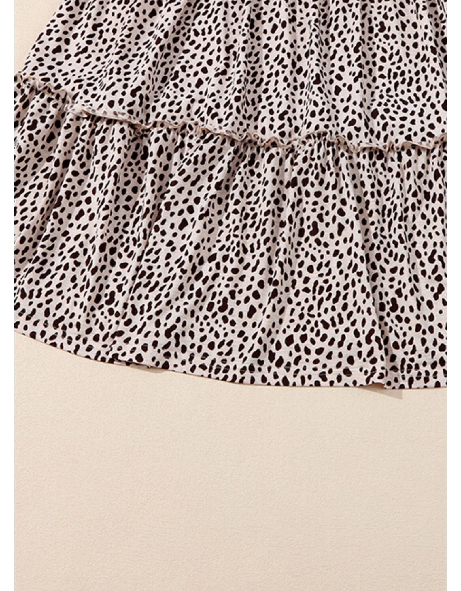 LATA Leopard Print Long Sleeve Dress