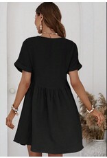 LATA Black Lace V Neck Dress