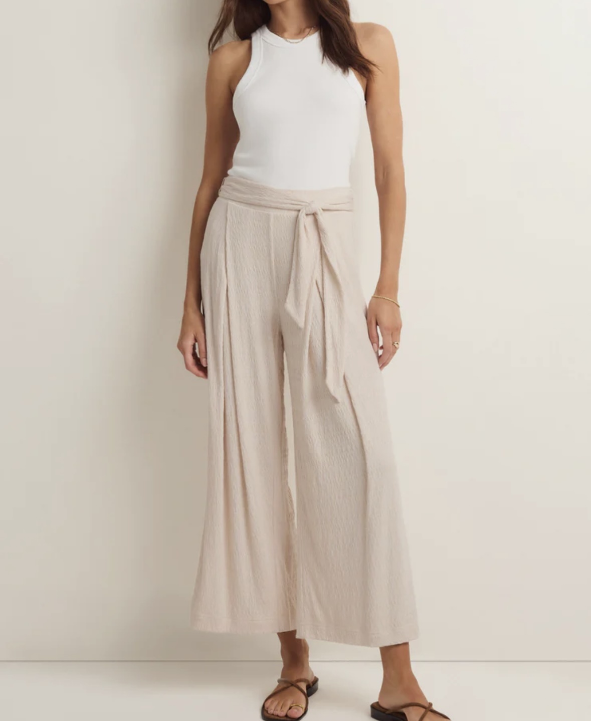 Z Supply Isla Pucker Knit Pant Whispering White ZP241295