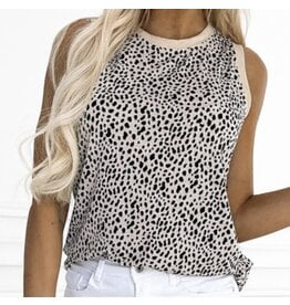 Cheetah print round neck top