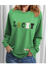 St Patricks LUCKY Chenille Embroidered Sweatshirt