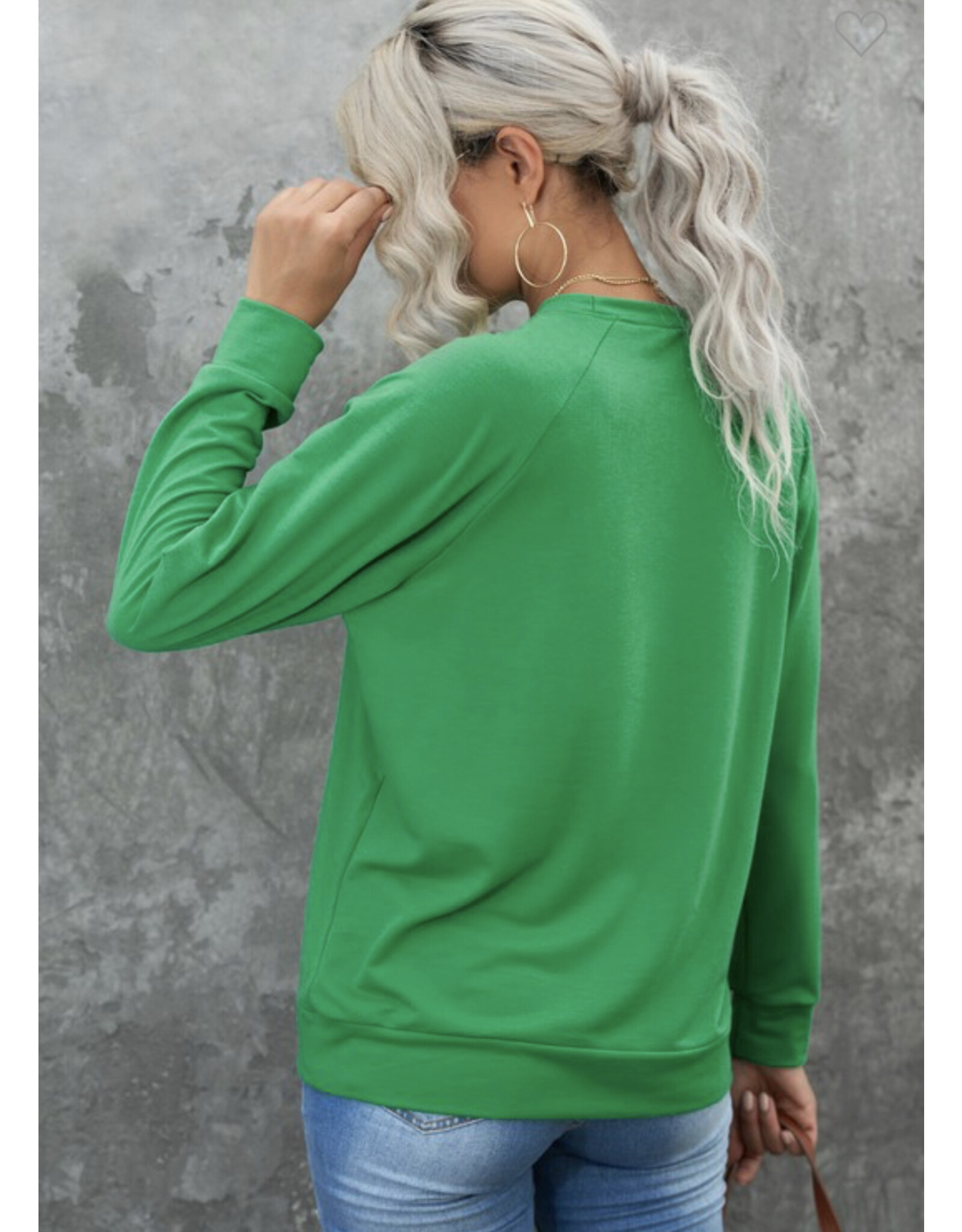 St Patricks LUCKY Chenille Embroidered Sweatshirt