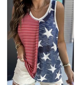 LATA Flag Stars Stripes Tank Top