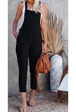 Black Adjustable Cropped Jumpsuit