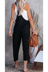 Black Adjustable Cropped Jumpsuit