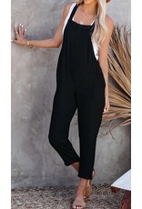 Black Adjustable Cropped Jumpsuit