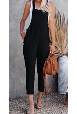 Black Adjustable Cropped Jumpsuit