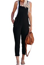 Black Adjustable Cropped Jumpsuit