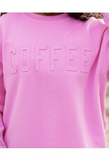 COFFEE Letter Embossed Sweatshirt