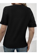 Black Ribbed Sleeve T-shirt