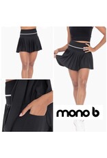 mono b  Retro Stripe B/W Pleated Tennis Skort