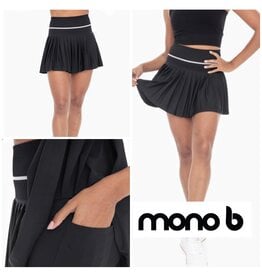 mono b  Retro Stripe B/W Pleated Tennis Skort