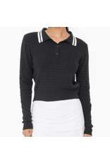 mono b Retro Stripe Jacquard Knit Collared Sweater