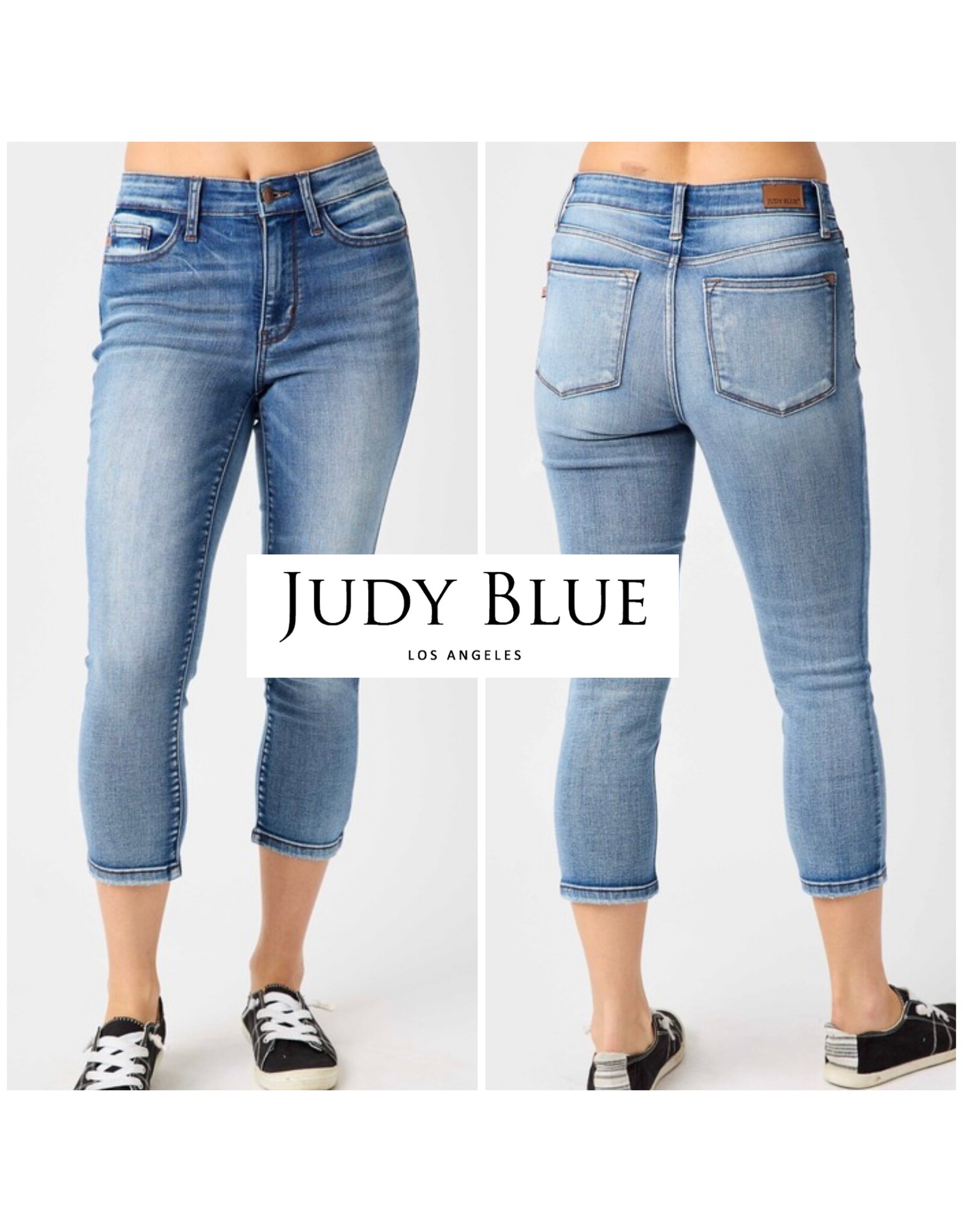 Judy Blue Judy Blue Midrise Contrast Wash Capri 72114REG