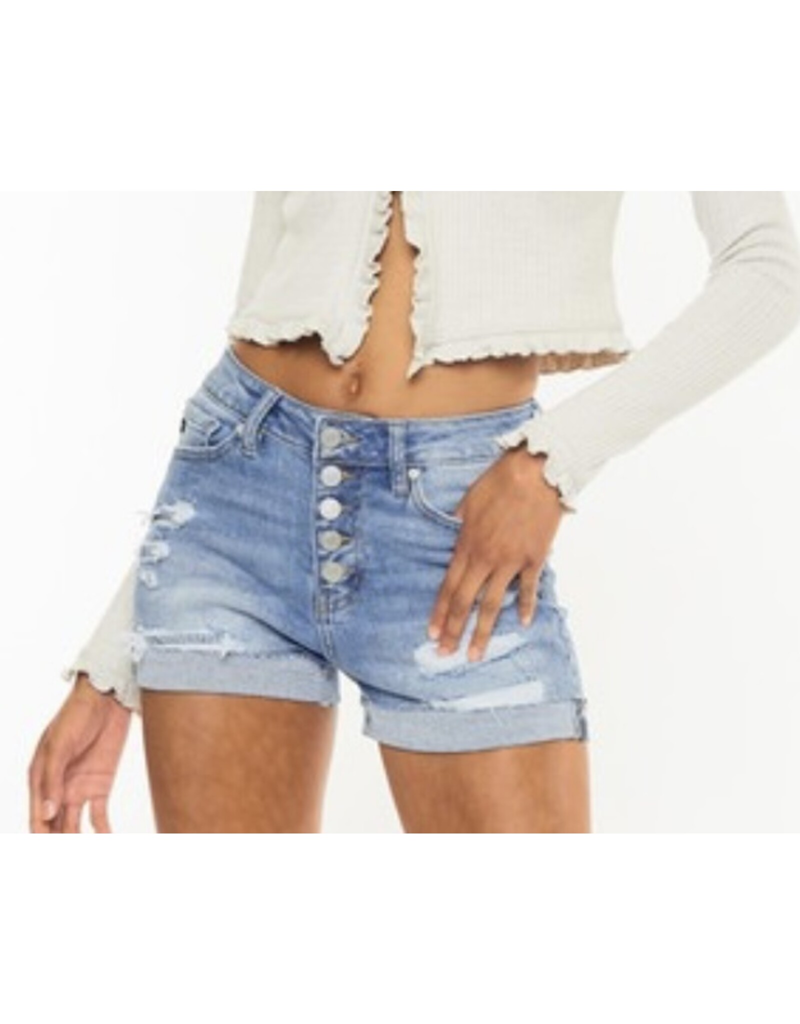 Kancan exposed button high rise shorts KC7187M