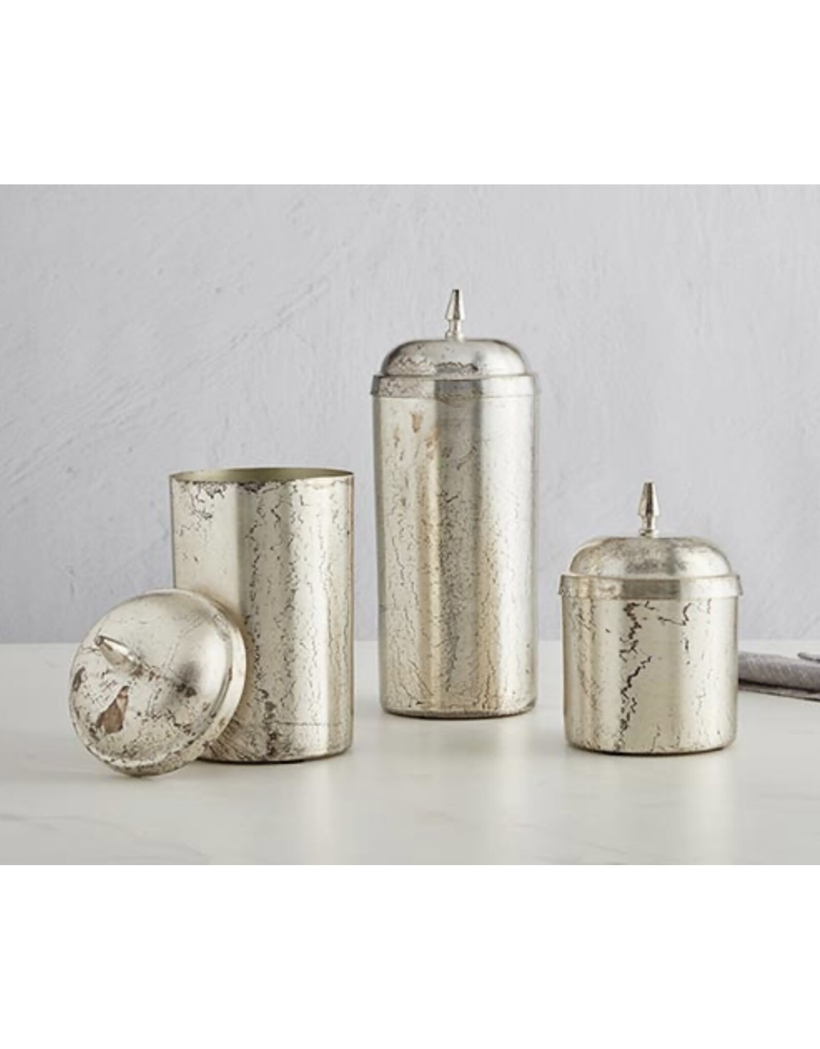 Santa Barbara Design Studio Silver Crackle 3pc container set