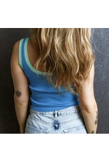 LATA Colorblock Knit U Tank Top
