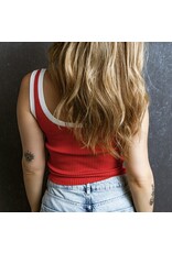 LATA Colorblock Knit U Tank Top