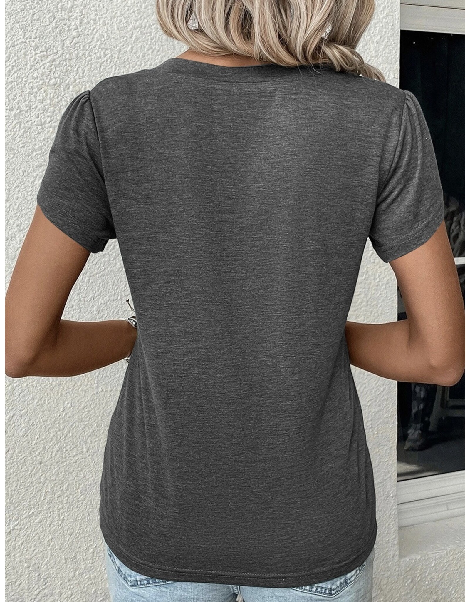 LATA Petal Sleeve V Neck T
