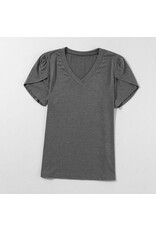 LATA Petal Sleeve V Neck T