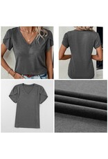 LATA Petal Sleeve V Neck T