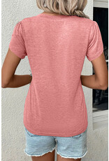 LATA Petal Sleeve V Neck T