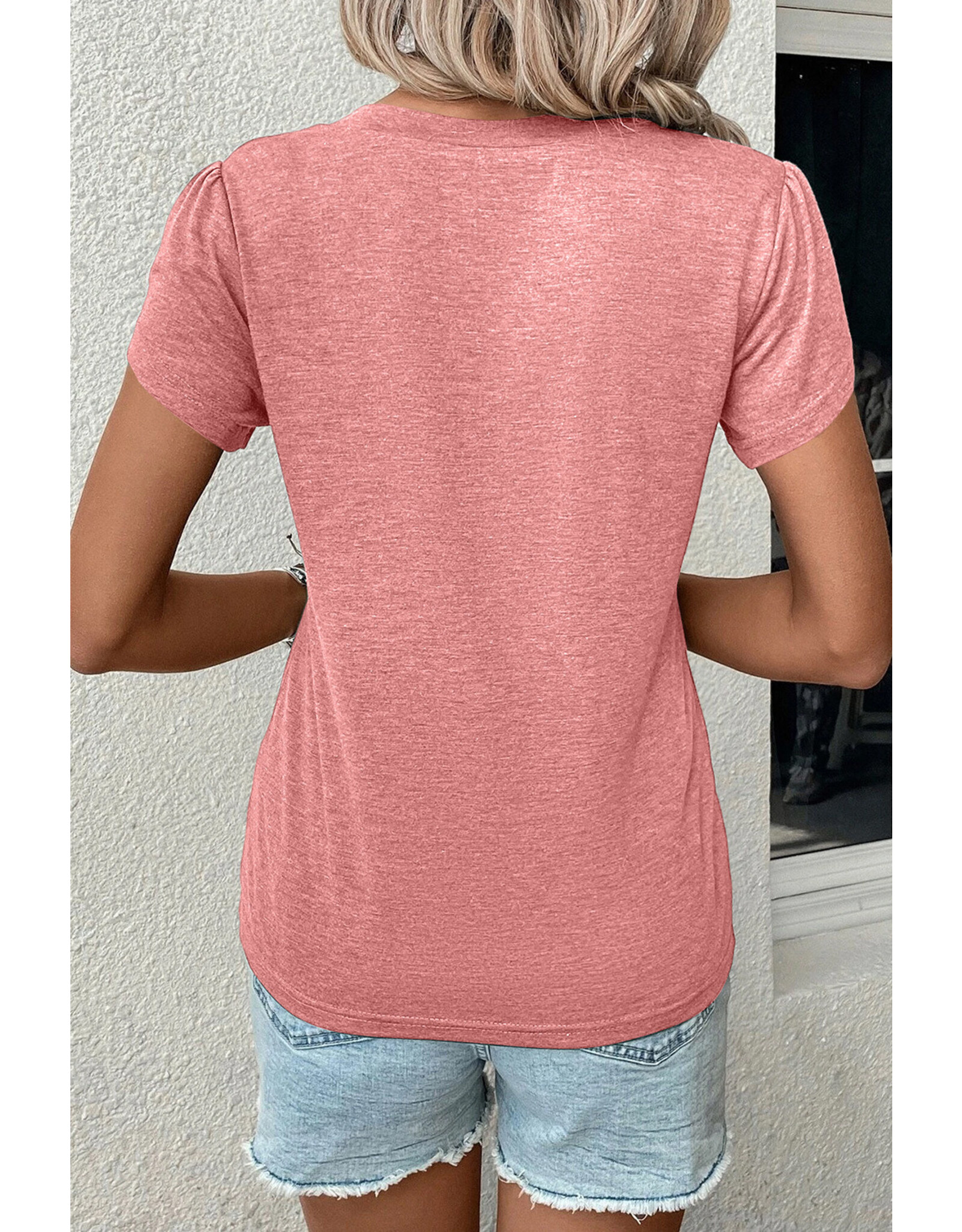 LATA Petal Sleeve V Neck T