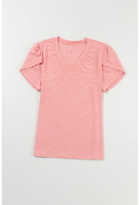 LATA Petal Sleeve V Neck T