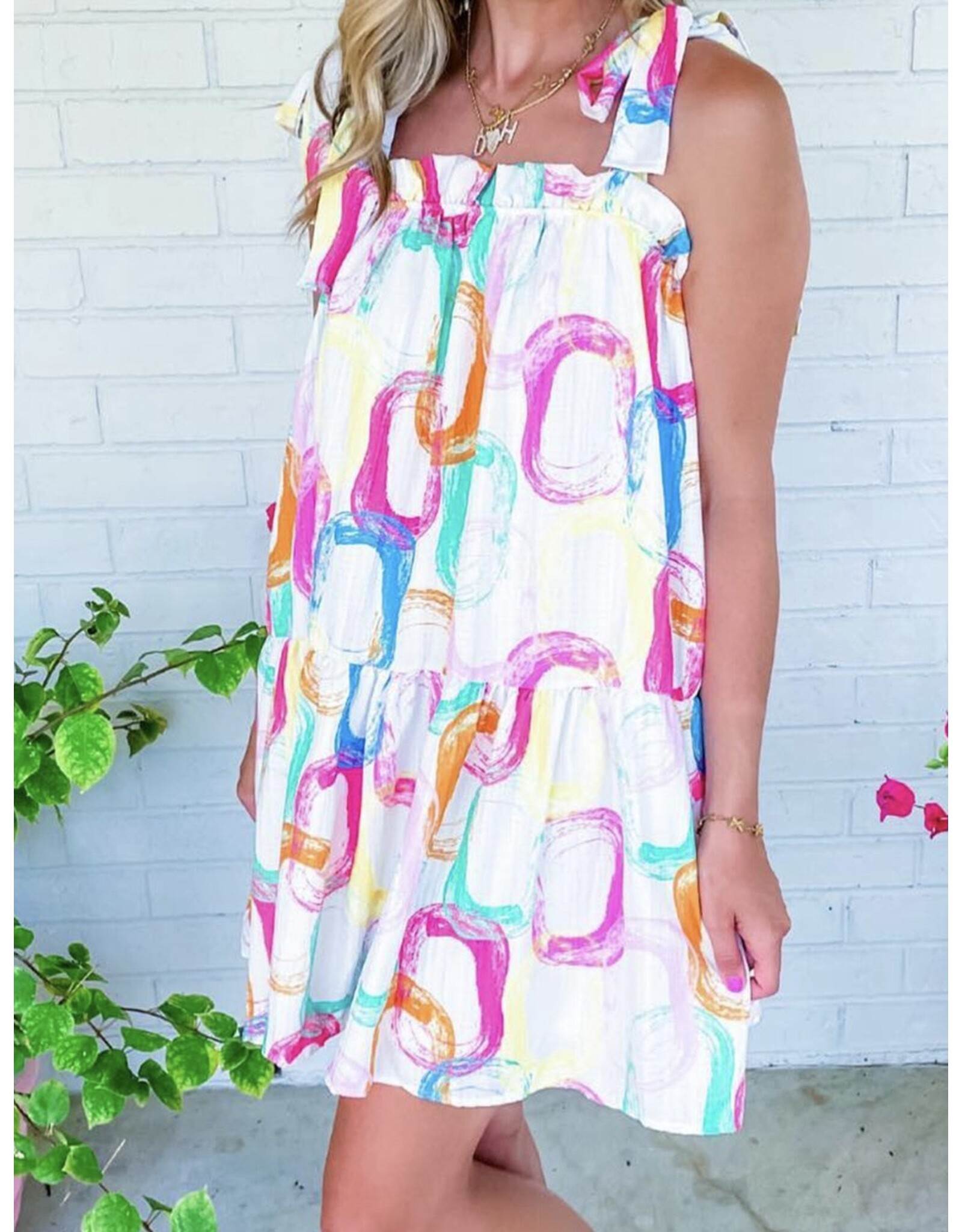 LATA Abstract Print Mini Dress