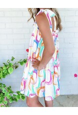 LATA Abstract Print Mini Dress