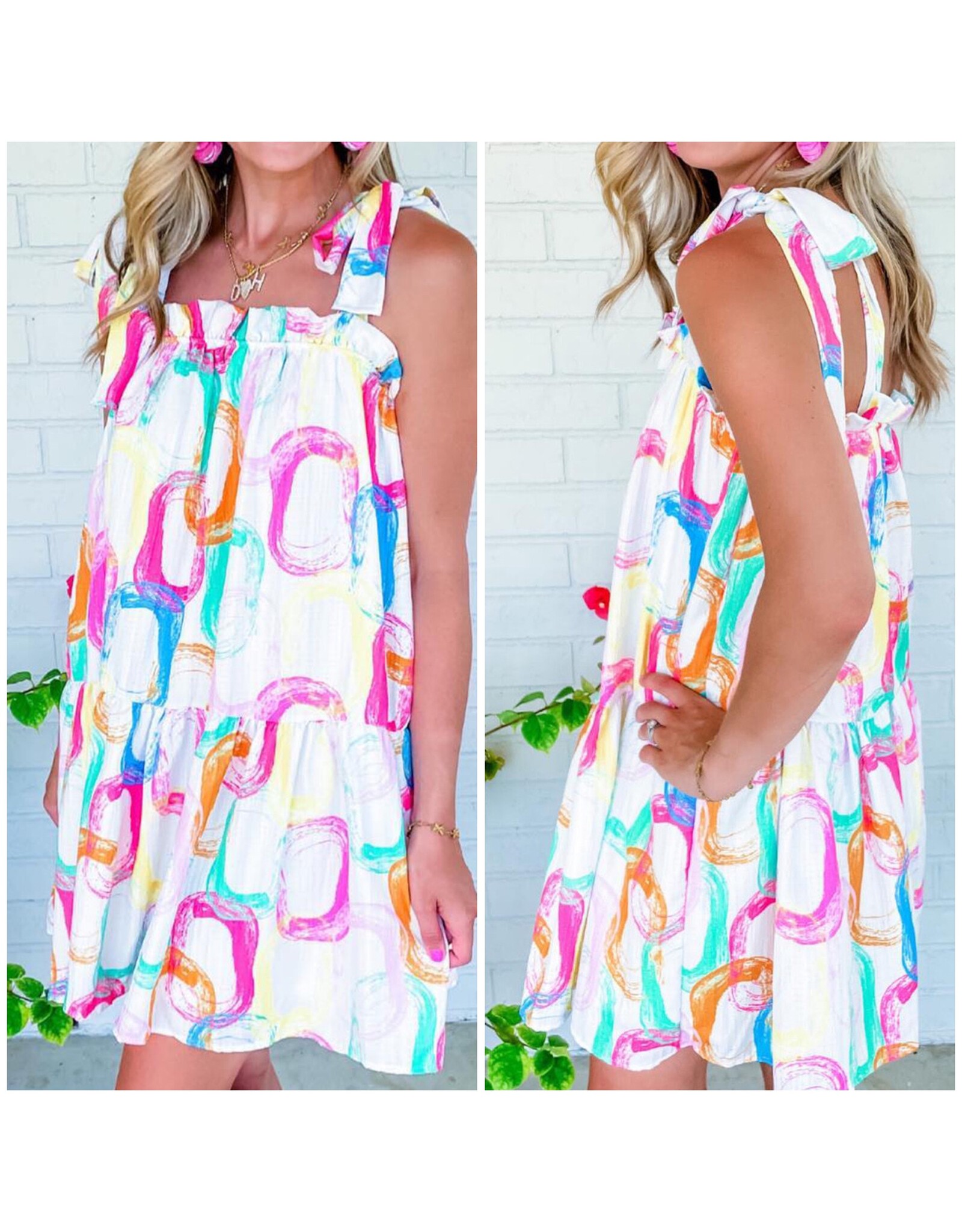 LATA Abstract Print Mini Dress