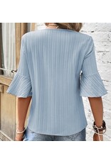 LATA Ruffled Half Sleeve V Neck Top LATA Ruffled Half Sleeve V Neck Top