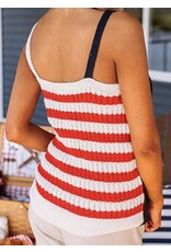 LATA Red Stars & Stripes Flag Pattern Knitted Tank LATA Red Stars & Stripes Flag Pattern Knitted Tank