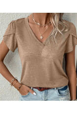 LATA Petal Sleeve V Neck T