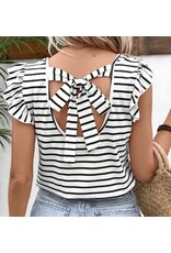 LATA Butterfly Slv & Knot Back Top