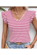 LATA Butterfly Slv & Knot Back Top