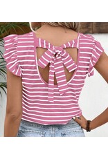 LATA Butterfly Slv & Knot Back Top