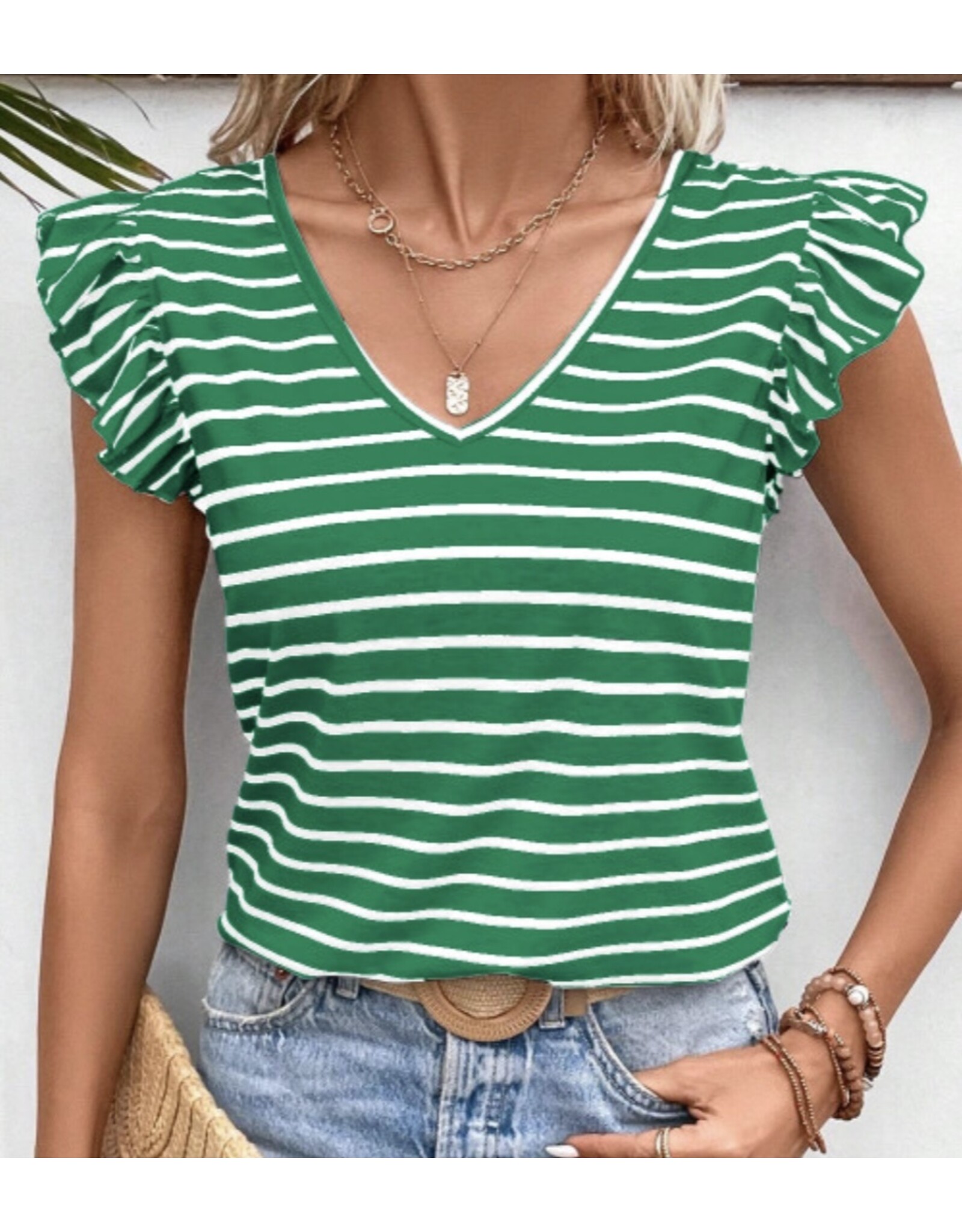 LATA Butterfly Slv & Knot Back Top