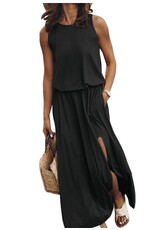 LATA Black Sleeveless Maxi Dress