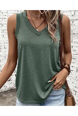 LATA Ribbed V Neck Tank