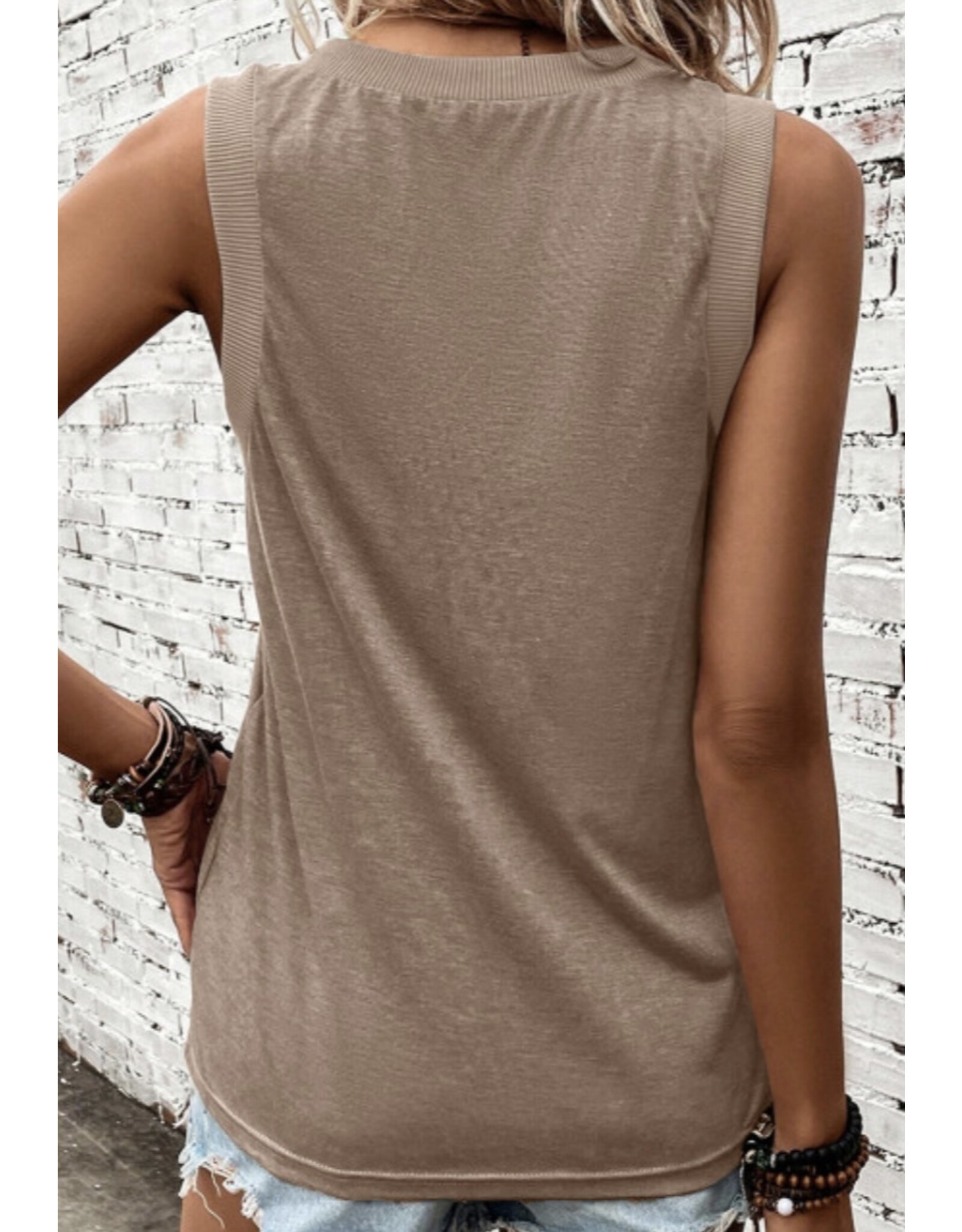 LATA Ribbed V Neck Tank