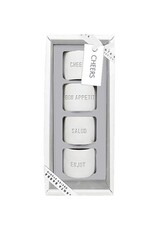Face to Face Ceramic Napkin Rings - Bon Appetit - Set of 4