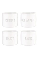 Face to Face Ceramic Napkin Rings - Bon Appetit - Set of 4