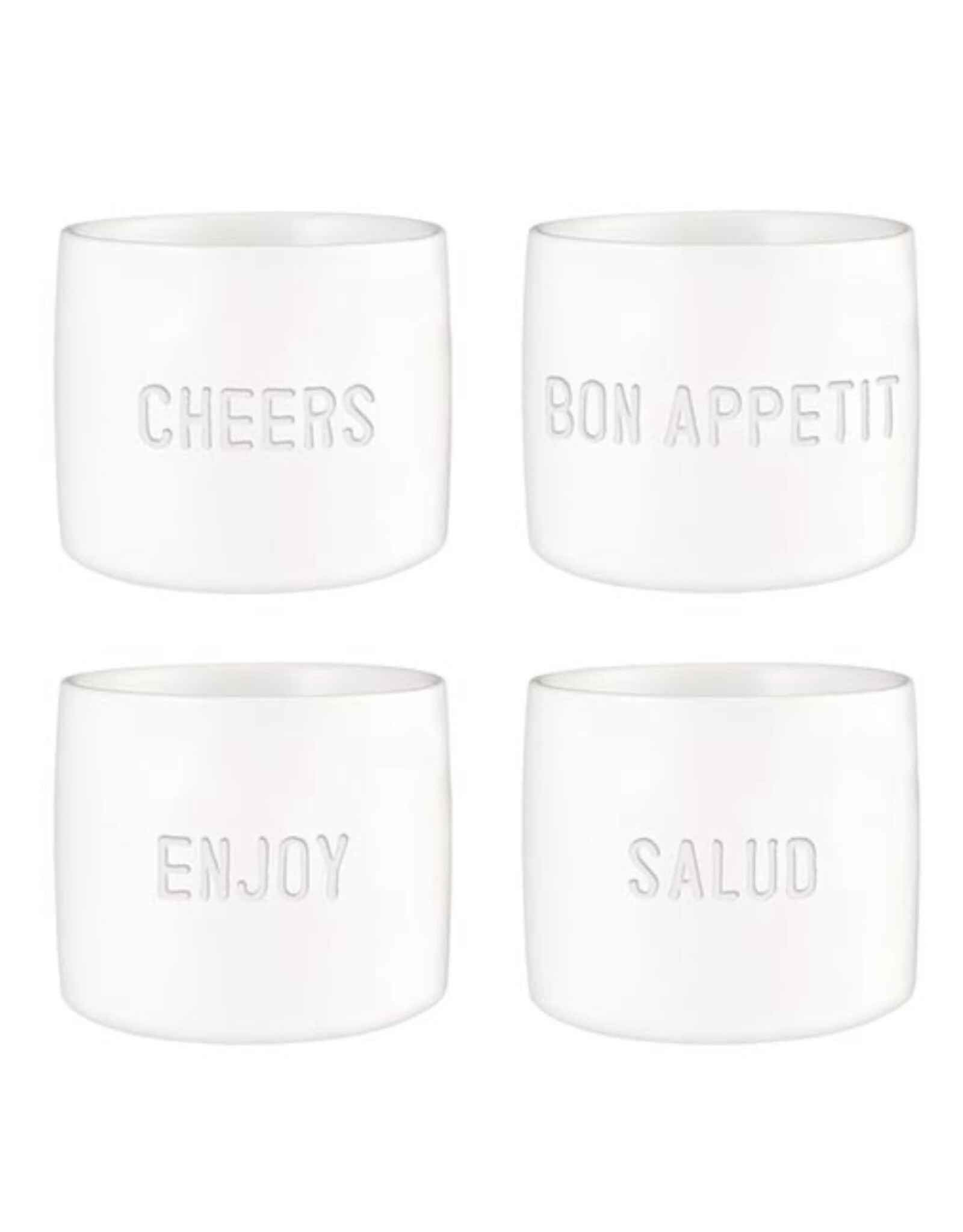 Face to Face Ceramic Napkin Rings - Bon Appetit - Set of 4